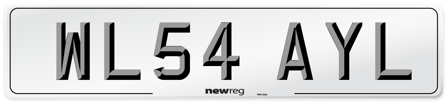 WL54 AYL Number Plate from New Reg